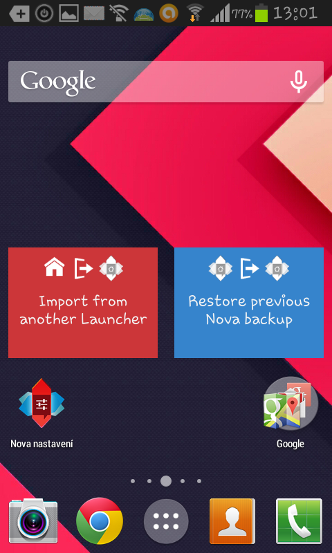 Nova – Domovská obrazovka - Android
