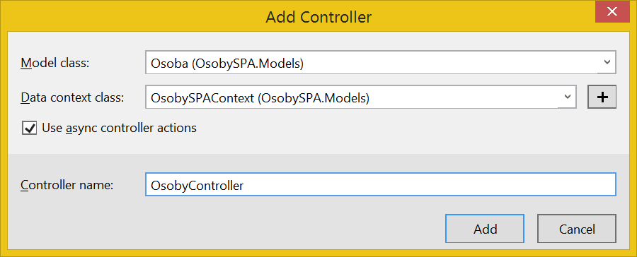 Kontroler osob v ASP.NET SPA - ASP.NET MVC - Single Page Application