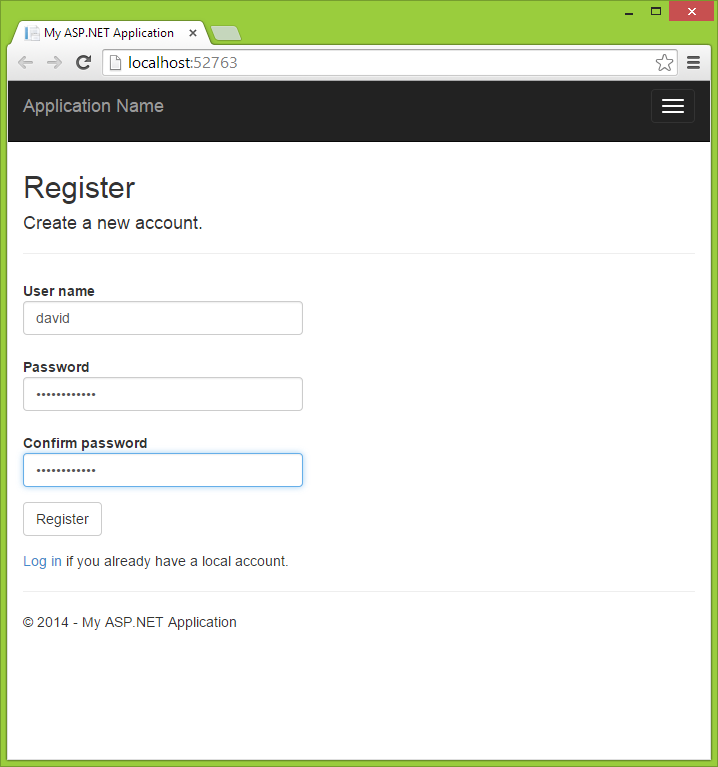 Registrace do Single Page Application v ASP.NET - ASP.NET MVC - Single Page Application