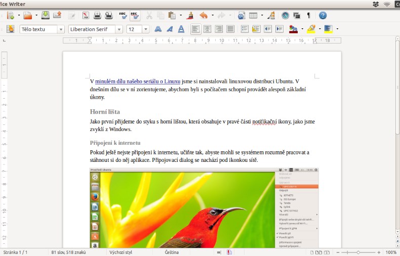 LibreOffice Writer - Základy Linuxu