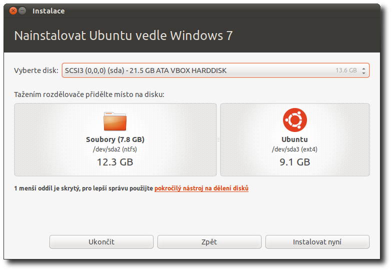 Rozdělení disku při instalaci Linuxu Ubuntu k Windows - Základy Linuxu