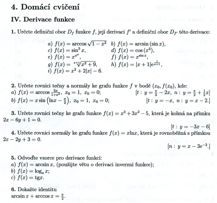 Matematická analýza – Derivace funkce